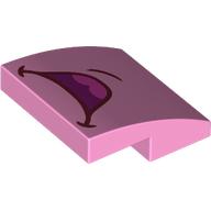 Slope Curved 2 x 2 x 2/3 with Open Mouth, Pink Tongue print