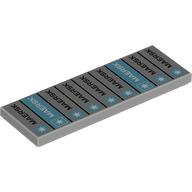 Tile 2 x 6 with Grey, Azure MEARSK Shipping Containers print