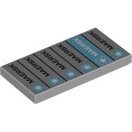 Tile 2 x 4 with Grey, Azure MEARSK Shipping Containers print