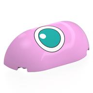 Brick Round, Curved 2 x 4 x 2, Half, No Studs, Dark Turquoise Jigglypuff Right Eye Print