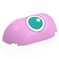 Brick Round, Curved 2 x 4 x 2, Half, No Studs, Dark Turquoise Jigglypuff Left Eye Print