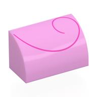 Brick Curved 1 x 2 x 1 No Studs, Dakr Pink Large Sprial Print