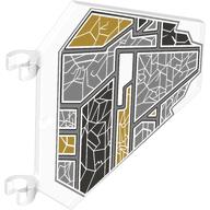 Flag 5 x 6 Hexagonal with U Clips with Gold/Silver/Black Circuitry print