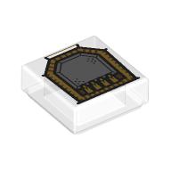 Tile 1 x 1 with Silver/Gold print