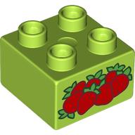 Duplo Brick 2 x 2 with Strawberries Print