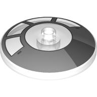 Dish 4 x 4 Inverted with Open Stud with Light Bluish Grey/Dark Bluish Grey Millennium Falcon Cockpit print