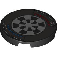 Tile Round 3 x 3 with Silver Dejarik Table, Red/Blue Buttons print