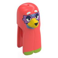 Minifig Head Special Dog with Blanket Coral with Medium Blue Face, Yellow Nose, White Eyebrows, Lavender Glasses print