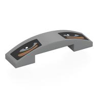 Brick Curved 4 x 1 Double with No Studs with Eyes in Black Rectangles, Dark Tan Eyebrows print
