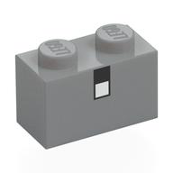 Brick 1 x 2 with Pixelated Black/White Eye print