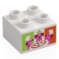 Duplo Brick 2 x 2 with print