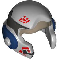 Helmet Rebel with Cheek Protectors (Star Wars) with Dark Tan Visor, Dark Blue/Black Bands, Red Markings print
