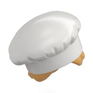 LEGO part Hair and Hat, Chef, Ochre Yellow Hair with Bun Pattern