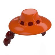 Hat, Wide Brim Reddish Orange with Pigtails pattern