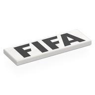 Tile 2 x 6 with Black 'FIFA' print
