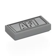 Tile 1 x 2 with Black 'AF1' in Rectangle print