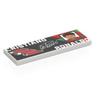 Tile 2 x 6 with Black Background, Red/Green Shapes, 'CRISTIANO RONALDO', Portrait print