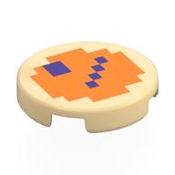Tile Round 2 x 2 with print