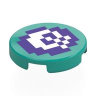 Tile Round 2 x 2 with print