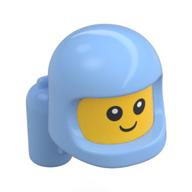 Minifig Head Special, Baby with Helmet and Airtanks, Yellow Head Pattern, Face with White Pupils print