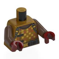 Torso, Umber Brown Arms, Dark Red Hands with print