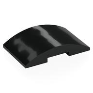 LEGO part Brick Curved 4 x 6 Double, 2 x 4 Cutout with Silver Stripes print