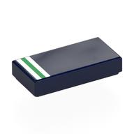 Tile 1 x 2 with White/Green/White Stripes print