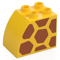 Duplo Brick 2 x 3 x 2 with Curved Top with print
