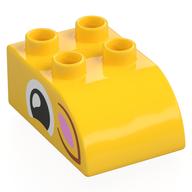 Duplo Brick 2 x 3 with Curved Top with print