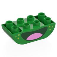 Duplo Brick 2 x 4 Curved Bottom with print