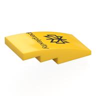 Slope Curved 4 x 2 No Studs with Black Logo, 'perplexity' print