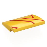 Slope Curved 4 x 3 x 2/3 No Studs with Red Lines print