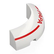 Brick Round Corner 4 x 4 x 1 with Red Line, 'PAPA' print