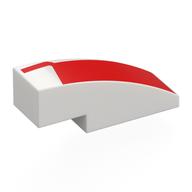 Slope Curved 3 x 1 No Studs with Red Shape print