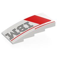 Slope Curved 4 x 8 x 1 2/3 No Studs with Red Shapes, Black IBM Logo print
