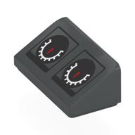 Slope 30° 1 x 2 x 2/3 with Black Speedometers, White Scales, Red Needles print