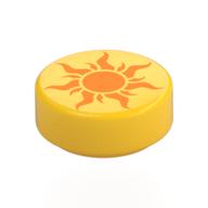 Tile Round 1 x 1 with print