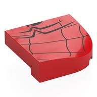 Brick Curved 4 x 4, No Studs with Rounded Corner with Spider Web, and Half of Spider-Man Logo Print