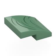 Brick Curved 2 x 2 x 2/3 with Dress, Dark Green Creases Print Sand Green
