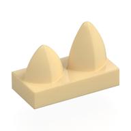 Tile Special 1 x 2 with Two Vertical Teeth / Tooth
