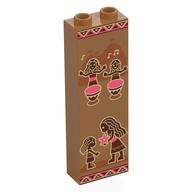 Brick 1 x 2 x 5 with Hollow Studs with print