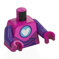 Torso, Dark Purple Arms, Magenta Hands with print