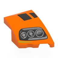 Slope Curved 3 x 2 with Stud Notch Right with print