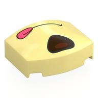 Wedge Curved 3 x 4 Triple, No Studs with Black/Reddish Brown Nose, Mouth with Tongue print