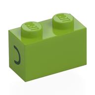 Brick 1 x 2 with Black 'C' / Ear print
