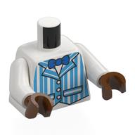 Torso, White Arms, Reddish Brown Hands with print