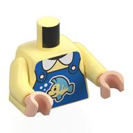 Torso, Bright Light Yellow Arms, Light Nougat Hands with print