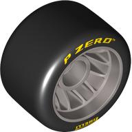 Wheel Rim 24 x 15 with Black Slick Tyre [Soft Rubber] with Yellow 'PIRELLI P ZERO print