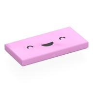 Tile 2 x 4 with Smiling Face, Closed Eyes print