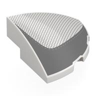 Brick Round Corner, Curved 3 x 3 x 1 Quarter Circle with Dark Bluish Grey Mesh, Shape print